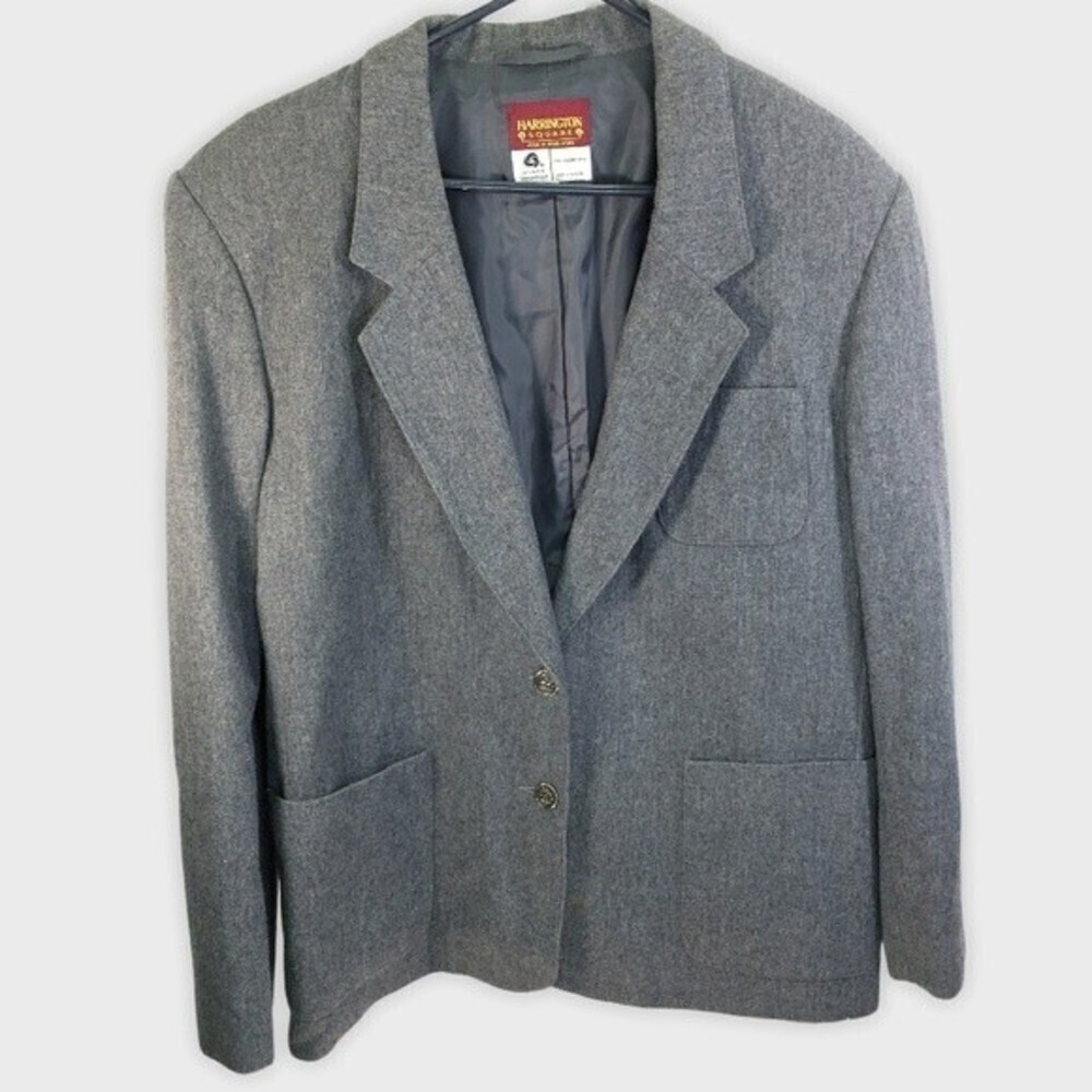 Harrington Square VTG grey wool blend women's blazer 16
